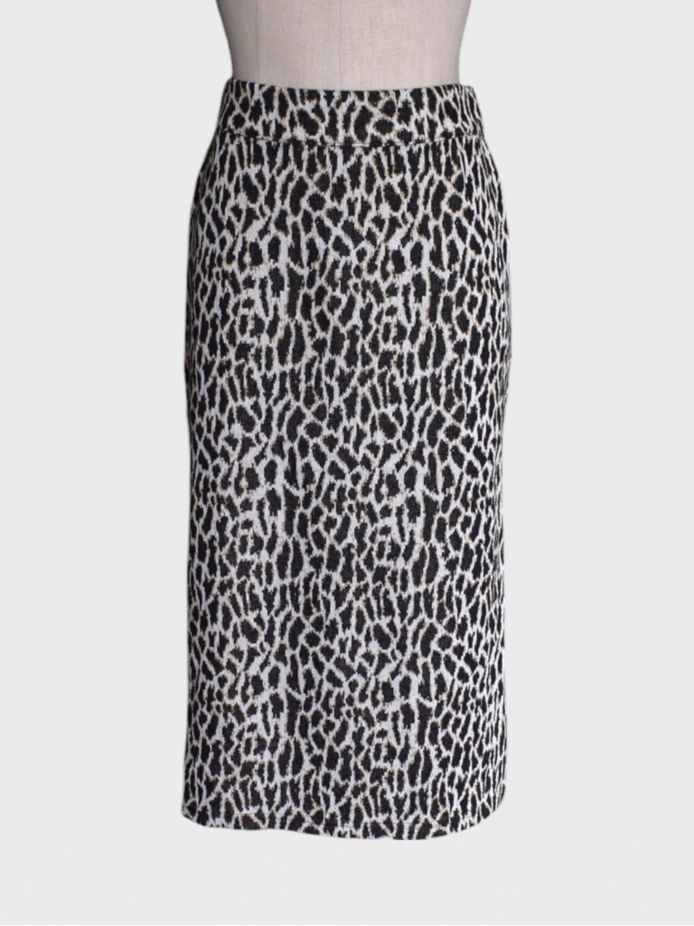 LOFT Leopard Print Stretch Knit Midi Pencil Skirt